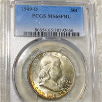 1949-D Franklin Half Dollar PCGS - MS 65 FBL