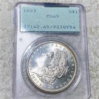 1883 Morgan Silver Dollar PCGS - MS65