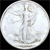 1937-S Walking Half Dollar LIGHTLY CIRCULATED