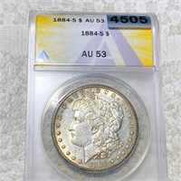 1884-S Morgan Silver Dollar ANACS - AU53