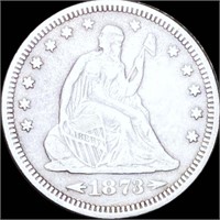 1873 Seated Liberty Quarter LIGHTLY CIRCULATED
