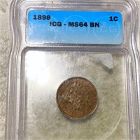 1898 Indian Head Penny ICG - MS 64 BN