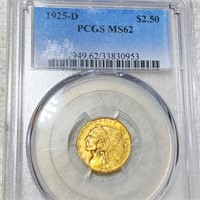 1925-D $2.50 Gold Quarter Eagle PCGS - MS62