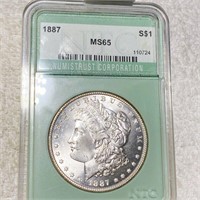 1887 Morgan Silver Dollar NTC - MS65
