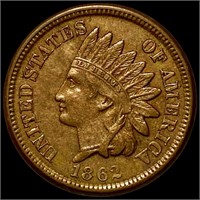 1862 Indian Head Penny CLOSELY UNC