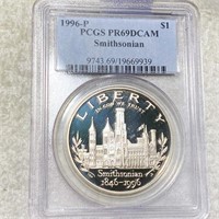 19996-P Smithsonian Silver Dollar PCGS - PR69DCAM