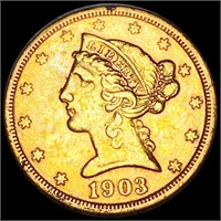 1903-S $5 Gold Half Eagle CLOSELY UNC