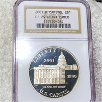 2001-P Capitol Silver Dollar NGC - PF 69 ULTRA CAM