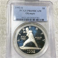 1992-S Olympic Silver Dollar PCGS - PR 69 DCAM