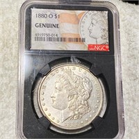1880-O Morgan Silver Dollar NGC - GENUINE