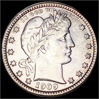 1909-S Barber Silver Quarter CLOSELY UNCIRCULATED