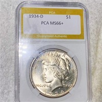 1934-D Silver Peace Dollar PGA - MS66+