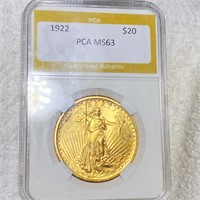 1922 $20 Gold Double Eagle PGA - MS63