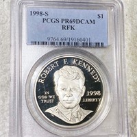 1998-S RFK Silver Dollar PCGS - PR 69 DCAM
