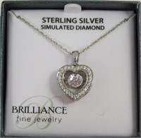 Sterling Silver Heart Shaped Pendant with