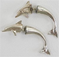 .925 Sterling Silver Dolphin Earrings