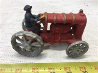 Vintage Cast iron tractor with driver