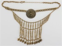 Art Deco Goldtone Antique 20" Necklace with