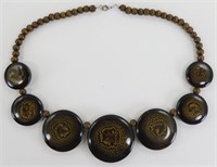 South Sea Wood Necklace 20" Vintage - Rare