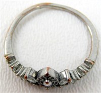 Vintage Tiara Crown Rhinestone Ring - Size 9.5