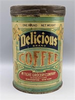 Vintage Delicious Brand Coffee Tin