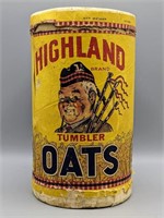Vintage Highland Tumbler Oats Cardboard Can