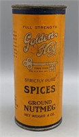 Vintage Golden Key Ground Nutmeg Cardboard Can