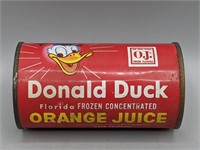 Vintage Donald Duck Orange Juice Tin Promo Bank