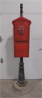 Boston Fire Alarm Box Replica on post