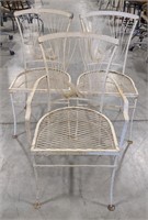 Iron Garden Chairs, Set of 3 w/ 1 Captain's Chair.