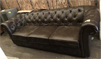 Vtg Leather Sofa, measures 90in x 35in x 30in