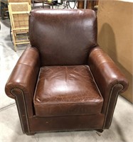 Leather Arm Chair, measures 34in x 32in x 38in