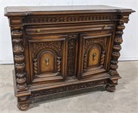 Carved Hard Wood Union Furniture Cabinet.