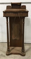 Wooden lectern with light, measures approximately
