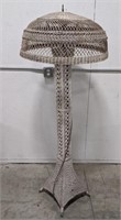 White Wicker Lamp measures 72" tall