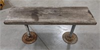 Wooden Bolt Down Bench measures 36 1/2" x 11" x