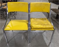 Howell Yellow Vinyl Dining Chairs, Set of 2.