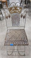 Collapsible Iron Garden Chair, Topical Scene on