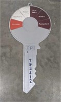 Advertising wooden painted key double sided,