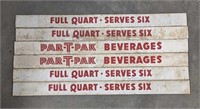 Vintage painted metal menu signs, Full quart and