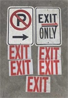 Lot of Parking and Exit Only and small exit sign,