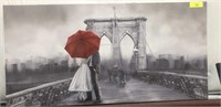 BLACK/WHITE BRIDGE PRINT ON CANVAS