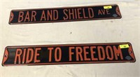 METAL HARLEY DAVIDSON RIDE TO FREEDOM SIGN