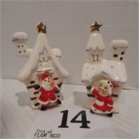 SANTA HOUSE SALT & PEPPER SET JAPAN 4 IN