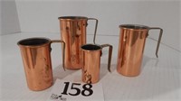 SET OF 4 COPPER MEASURING CUPS