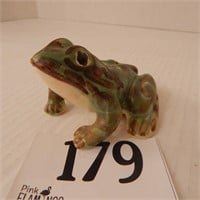 POTTERY FLOWER FROG FROG 4 IN