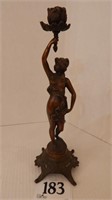 FIGURAL METAL CANDLE HOLDER 15 IN