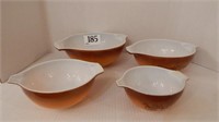 SET OF 4 PYREX CINDERELLA MIXING BOWLS 2 ARE "OLD