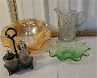 Box glassware - pink, green, etc