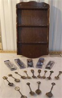 Lot of collectors spoons and wood